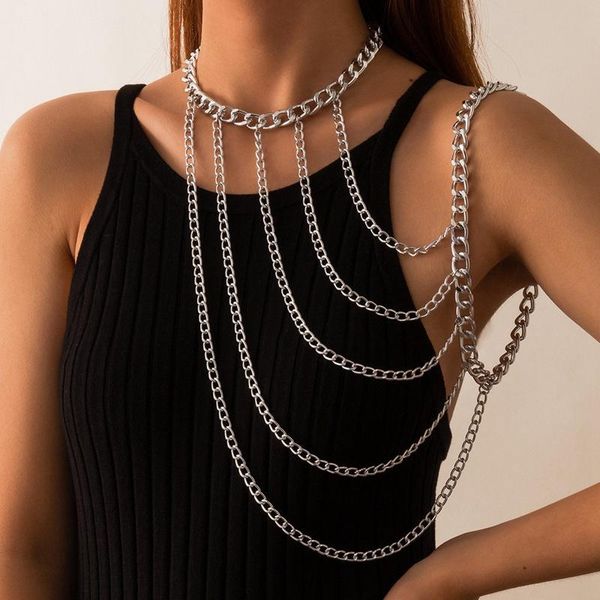 uclio layered shoulder chain harness for women punk tassel body chains jewelry nightclub bondage accessories, Silver
uclio layered shoulder chain harness for women punk tassel body chains jewelry nightclub bondage accessories, Silver