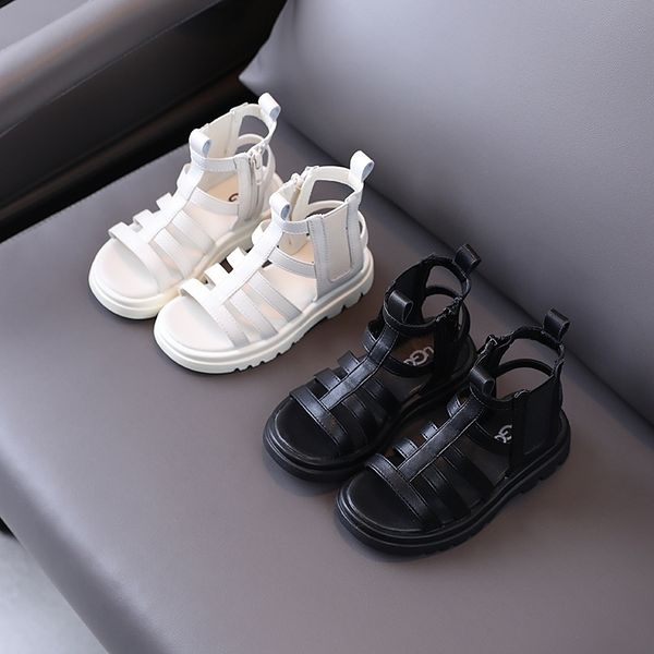 2021 summer new girls mid high roman side zipper children's flat sandals fashion shoes 89116, Black;red
2021 summer new girls mid high roman side zipper children's flat sandals fashion shoes 89116, Black;red