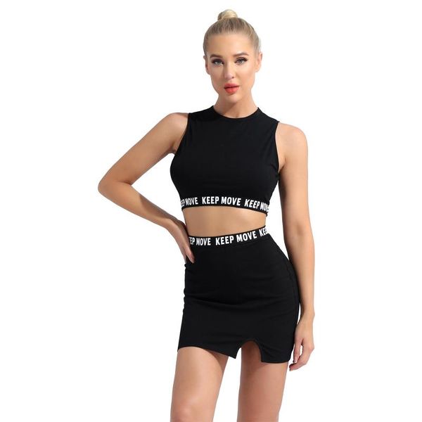 summer women letter print elastic waist two-piece tracksuit crew neck sleeveless crop with high split side skirt running sets, Black;blue
summer women letter print elastic waist two-piece tracksuit crew neck sleeveless crop with high split side skirt running sets, Black;blue