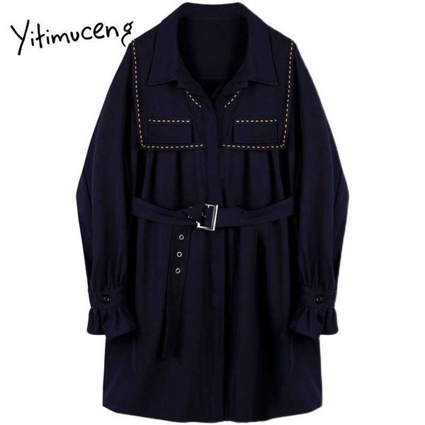 yitimuceng button dress women loose mini solid spring single breasted long sleeve high waist office lady french clothes 210601, Black;gray
yitimuceng button dress women loose mini solid spring single breasted long sleeve high waist office lady french clothes 210601, Black;gray
