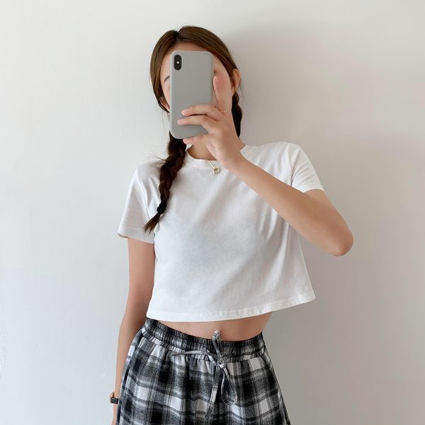 navel t shirt for women 2021 summer new clothing o-neck solid short sleeve korean fashion casual girls streetwear, White
navel t shirt for women 2021 summer new clothing o-neck solid short sleeve korean fashion casual girls streetwear, White