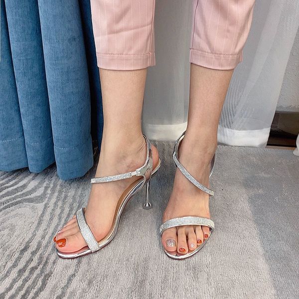 1226-6 metal style high-heeled nightclub open toe cross with thin heel women's shoes, Black
1226-6 metal style high-heeled nightclub open toe cross with thin heel women's shoes, Black