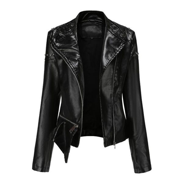 women's leather & faux women loose pu jacket black soft street moto biker coat lady casual outerwear
women's leather & faux women loose pu jacket black soft street moto biker coat lady casual outerwear