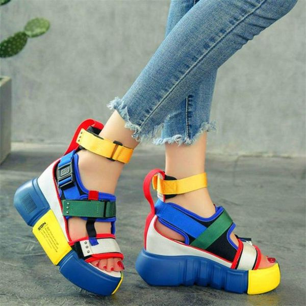 sandals gladiators women's cow leather platform wedge high heels nylon strappy fashion sneakers punk party beach shoe 34 -42, Black
sandals gladiators women's cow leather platform wedge high heels nylon strappy fashion sneakers punk party beach shoe 34 -42, Black