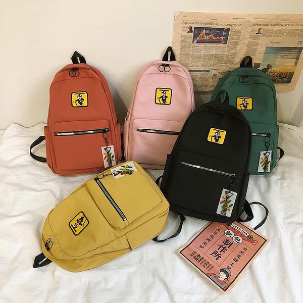 hong kong style school bag nylon waterproof solid color backpack outdoor travel leisure mochila bags
hong kong style school bag nylon waterproof solid color backpack outdoor travel leisure mochila bags