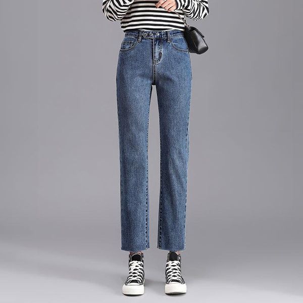 women's jeans bornsra 2021 straight female ankle-length pants zipper high button ripped for women washed ladies, Blue
women's jeans bornsra 2021 straight female ankle-length pants zipper high button ripped for women washed ladies, Blue