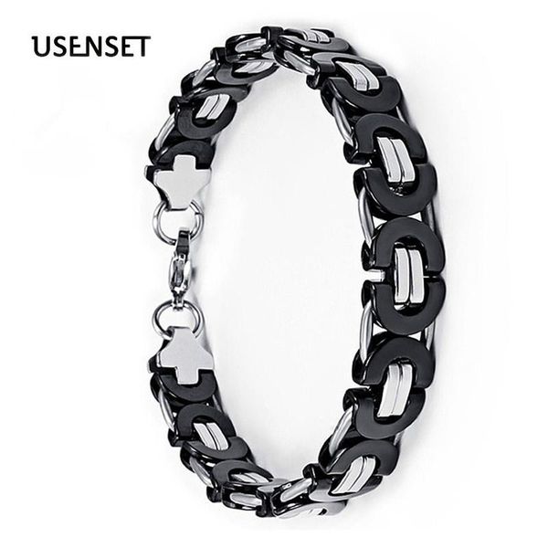 link, chain charm byzantine bracelet chains emperor bangles for men stainless steel 6mm 8mm gold color bracelets jewelry, Black
link, chain charm byzantine bracelet chains emperor bangles for men stainless steel 6mm 8mm gold color bracelets jewelry, Black