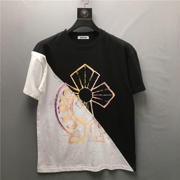 summer 2021 new net red graffiti cross letter print t-shirt black and white patchwork short sleeve tee, White;black
summer 2021 new net red graffiti cross letter print t-shirt black and white patchwork short sleeve tee, White;black