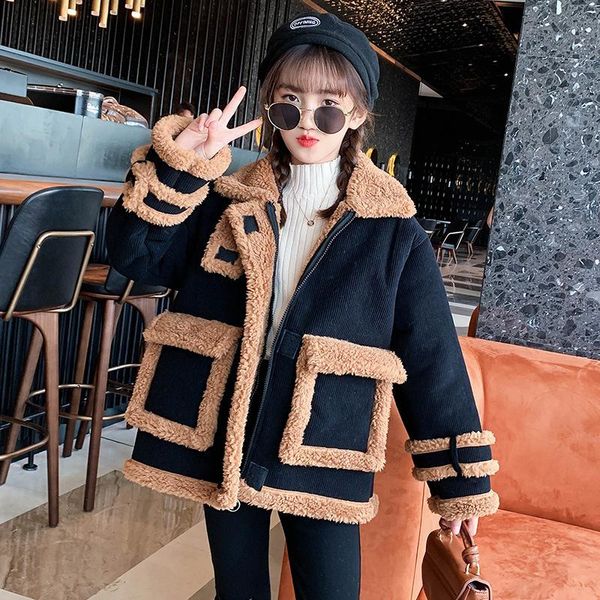 down coat girls autumn and winter fashion black thick casual jacket woolen wool blended warm cotton 5-14 y, Blue;gray
down coat girls autumn and winter fashion black thick casual jacket woolen wool blended warm cotton 5-14 y, Blue;gray