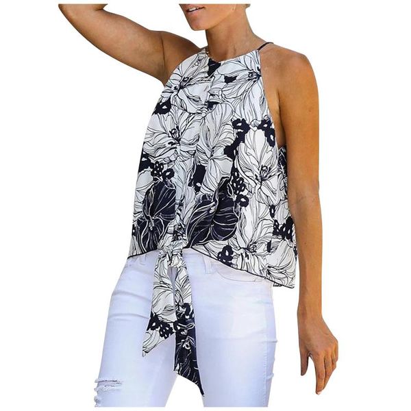 women's t-shirt fashion women printing sleeveless sling casual round neck pullover vest haut femme élé, White
women's t-shirt fashion women printing sleeveless sling casual round neck pullover vest haut femme élé, White