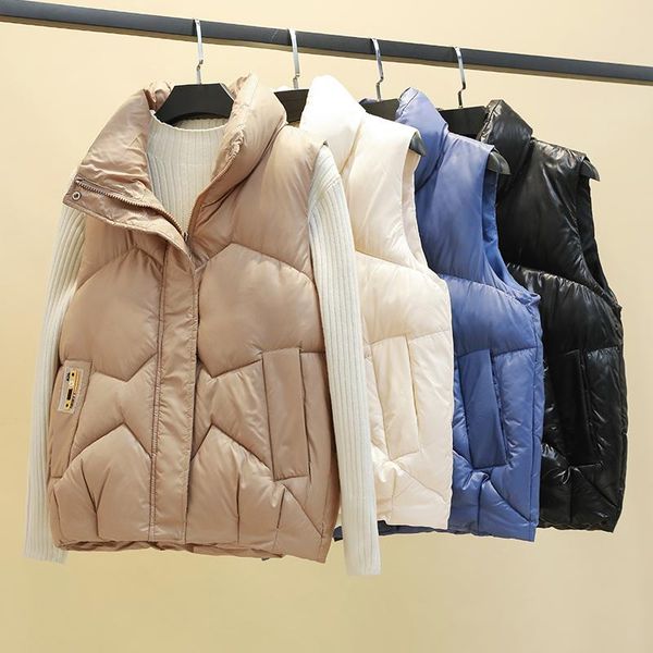 women's vests isenmal 2021 autumn winter women solid loose vest drawstring stand collar long jacket cotton padded windproof warm, Black;white
women's vests isenmal 2021 autumn winter women solid loose vest drawstring stand collar long jacket cotton padded windproof warm, Black;white