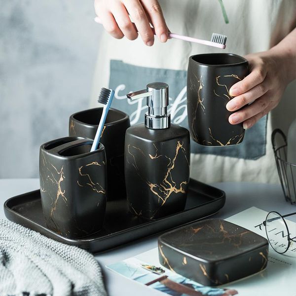 nordic frosted marble pattern bathroom decoration accessories ceramic toothbrush holder lotion bottle soap box tray wash set bath accessory
nordic frosted marble pattern bathroom decoration accessories ceramic toothbrush holder lotion bottle soap box tray wash set bath accessory