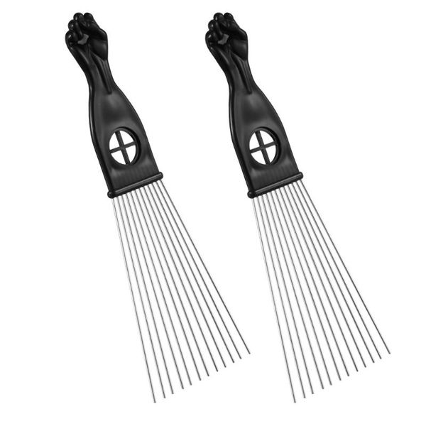hair brushes frcolor 2pcs fist metal pick lift comb detangle wig braid man styling for home barbershop (black), Silver
hair brushes frcolor 2pcs fist metal pick lift comb detangle wig braid man styling for home barbershop (black), Silver