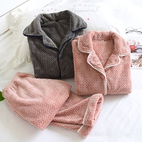 sleepwear winter thick flannel pajamas set couple 2 pieces female lapel sleepwear woman men gray pink casual cute for male 0kaq gf4i, Black;red
sleepwear winter thick flannel pajamas set couple 2 pieces female lapel sleepwear woman men gray pink casual cute for male 0kaq gf4i, Black;red