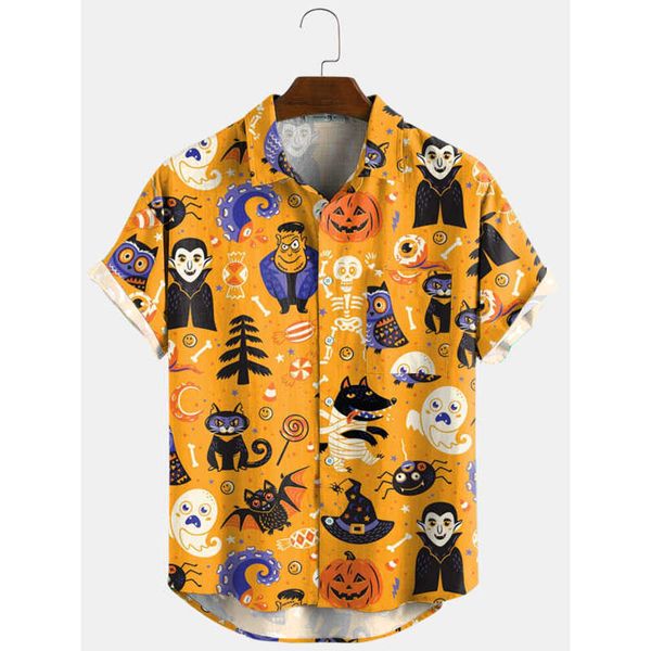 hawaiian shirt mens beach wear party funny halloween printed pumpkin button up yellow short sleeve shirts 210527, White;black
hawaiian shirt mens beach wear party funny halloween printed pumpkin button up yellow short sleeve shirts 210527, White;black