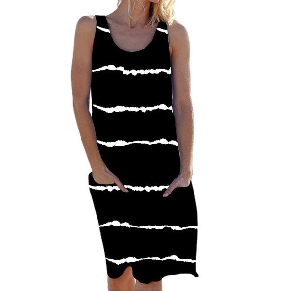 summer casual pocket stripe printed dress for women s-5xl big size elegant o neck sleeveless loose beach dress vestidos lady 210507, Black;gray
summer casual pocket stripe printed dress for women s-5xl big size elegant o neck sleeveless loose beach dress vestidos lady 210507, Black;gray