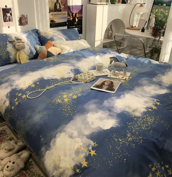 romantic dreamlike cloud star blue bedding set,cool cotton twin full king home textile bed sheet pillow case duvet cover sets
romantic dreamlike cloud star blue bedding set,cool cotton twin full king home textile bed sheet pillow case duvet cover sets