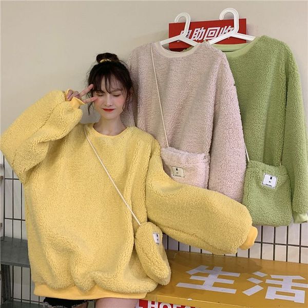 women's hoodies & sweatshirts jacket /package women harajuku style autumn winter new bf loose thick lamb wool coats fashion woman, Black
women's hoodies & sweatshirts jacket /package women harajuku style autumn winter new bf loose thick lamb wool coats fashion woman, Black