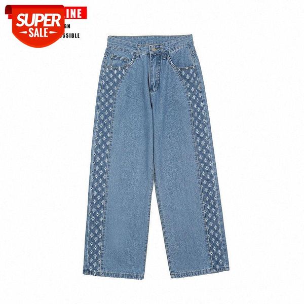 tkpa retro heavy washing stitching contrast hole patch wide leg jeans men's and women's straight daddy pants #y09g, Blue
tkpa retro heavy washing stitching contrast hole patch wide leg jeans men's and women's straight daddy pants #y09g, Blue