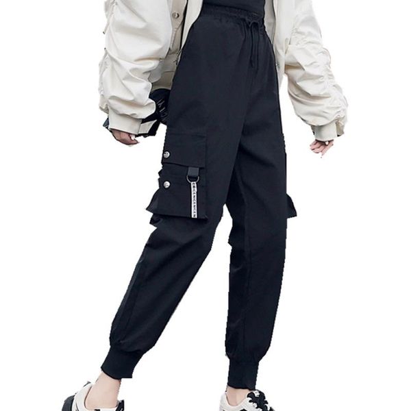 big pockets cargo pants women high waist loose streetwear pants baggy tactical trouser hip hop joggers, Black;white
big pockets cargo pants women high waist loose streetwear pants baggy tactical trouser hip hop joggers, Black;white