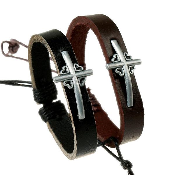 fashion cross heart black brown genuine leather bracelet vintage alloy charms handmade wristbands casual women men jewelry gift charm bracel, Golden;silver
fashion cross heart black brown genuine leather bracelet vintage alloy charms handmade wristbands casual women men jewelry gift charm bracel, Golden;silver