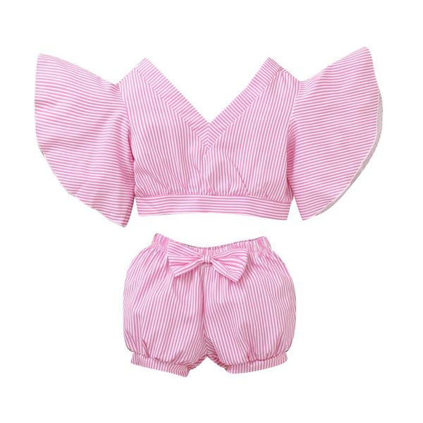 pcs toddler girl 18m-6t striped outfits summer baby flare sleeves v-neck + bowknot shorts clothing sets, White
pcs toddler girl 18m-6t striped outfits summer baby flare sleeves v-neck + bowknot shorts clothing sets, White