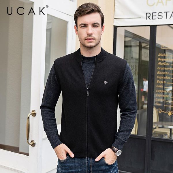 men's vests ucak brand sweater vest men 2021 winter autumn casual zipper solid streetwear pull homme fashion trend warm sweaters male u, Black;white
men's vests ucak brand sweater vest men 2021 winter autumn casual zipper solid streetwear pull homme fashion trend warm sweaters male u, Black;white