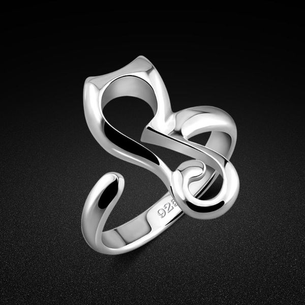 cluster rings women's 925 sterling silver ring cute cat open adjustment charm jewelry student accessories gift, Golden;silver
cluster rings women's 925 sterling silver ring cute cat open adjustment charm jewelry student accessories gift, Golden;silver