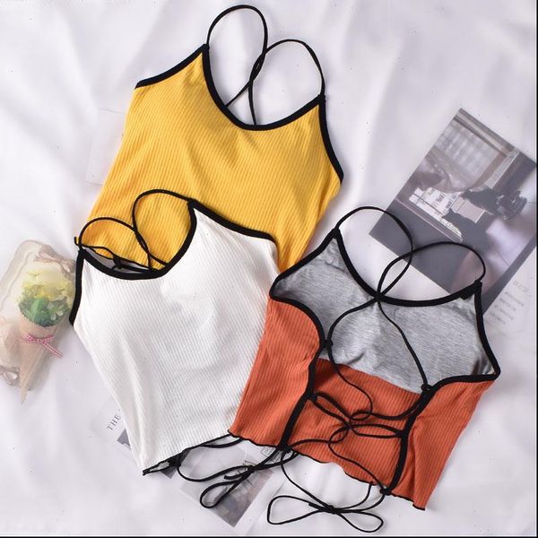 spring womens tanks women halter backless bandage crop cotton seamless underwear padded tank for, White
spring womens tanks women halter backless bandage crop cotton seamless underwear padded tank for, White