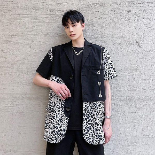 men's suits & blazers fashion show clothing men leopard splice chain casual loose suit blazer jacket male streetwear hip hop coat stage, White;black
men's suits & blazers fashion show clothing men leopard splice chain casual loose suit blazer jacket male streetwear hip hop coat stage, White;black