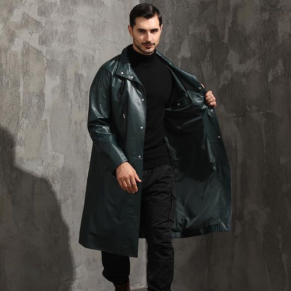 men's leather & faux luhayesa long autumn spring sheepskin clothing 100% genuine overcoat man daily casual slim coats, Black
men's leather & faux luhayesa long autumn spring sheepskin clothing 100% genuine overcoat man daily casual slim coats, Black