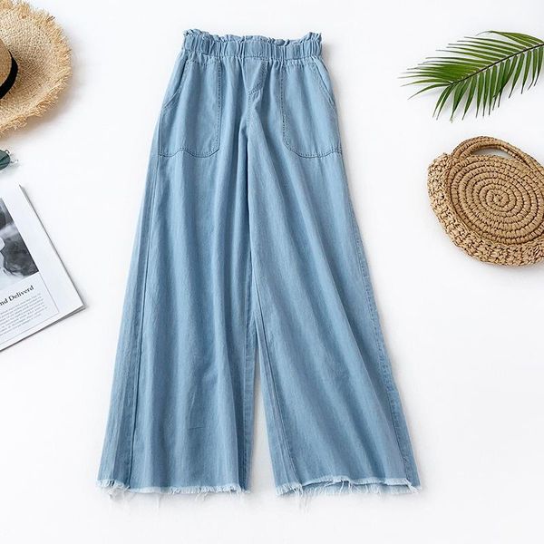 women's pants & capris summer women denim blue wide leg solid loose casual office trousers female 2021 elastic high waist plus size, Black;white
women's pants & capris summer women denim blue wide leg solid loose casual office trousers female 2021 elastic high waist plus size, Black;white