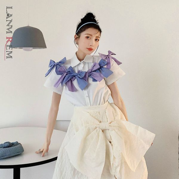 women shirt short sleeve blue purple bow patchwork temperament loose fit fashion tide summer 2h853 210507, White
women shirt short sleeve blue purple bow patchwork temperament loose fit fashion tide summer 2h853 210507, White