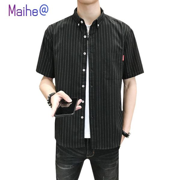 men's casual shirts men shirt striped short sleeve dress formal black summer slim fit pocket business, White;black
men's casual shirts men shirt striped short sleeve dress formal black summer slim fit pocket business, White;black