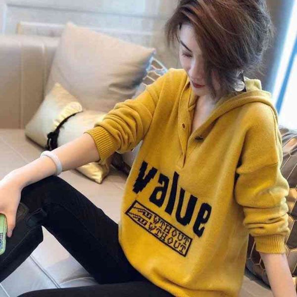 women knitting hoodie 2020 winter new fashion polo collar oversize loose pullover warm korean, Black
women knitting hoodie 2020 winter new fashion polo collar oversize loose pullover warm korean, Black
