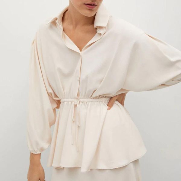 fashion turn down collar solid tshirts women elegant buttons collected waisted drawstring loose tees ladies women's t-shirt, White
fashion turn down collar solid tshirts women elegant buttons collected waisted drawstring loose tees ladies women's t-shirt, White