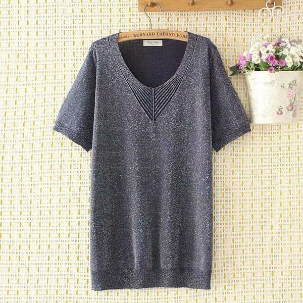 plus size t-shirt 2021 casual t-shirts summer women clothing fashion loose short sleeve v-neck thin ice silk knitting e2-9501, Black
plus size t-shirt 2021 casual t-shirts summer women clothing fashion loose short sleeve v-neck thin ice silk knitting e2-9501, Black