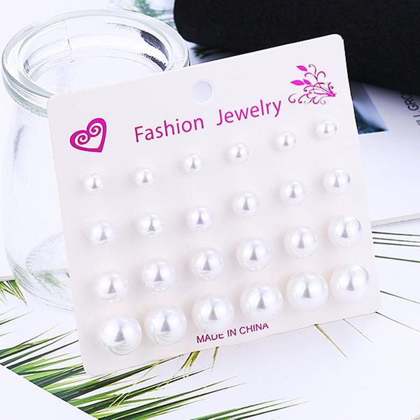 stud hocole 12 pairs/set white simulated pearl earrings set female ball for women vintage wedding bride jewelry, Golden;silver
stud hocole 12 pairs/set white simulated pearl earrings set female ball for women vintage wedding bride jewelry, Golden;silver