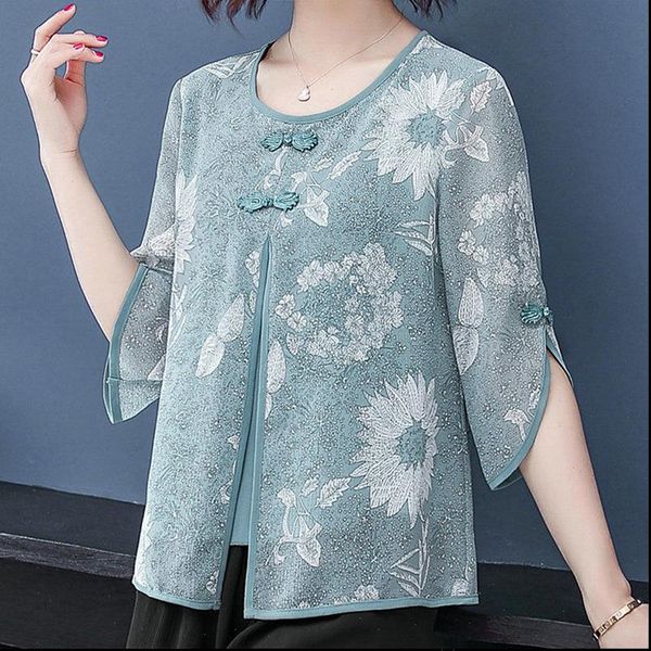 womens spring women shirts summer style blouses shirt o neck button printed flare sleeve korean casual sp166, White
womens spring women shirts summer style blouses shirt o neck button printed flare sleeve korean casual sp166, White
