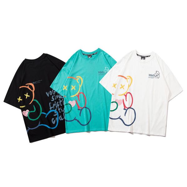 fashion t shirt impas national short sleeve summer bf harajuku style korean ins loose cartoon color bear tee, White;black
fashion t shirt impas national short sleeve summer bf harajuku style korean ins loose cartoon color bear tee, White;black