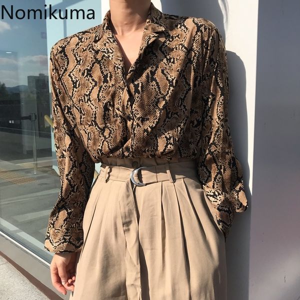 nomikuma arrival snake printed shirt single breasted long sleeve vintage blouse casual loose blusas streetwear 3c101 210514, White
nomikuma arrival snake printed shirt single breasted long sleeve vintage blouse casual loose blusas streetwear 3c101 210514, White