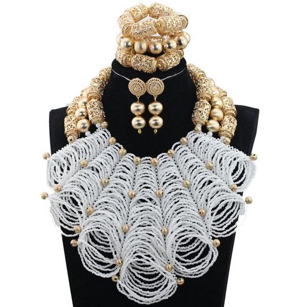 earrings & necklace luxury dubai gold chunky bib statement set african wedding white beads bridal jewelry sets nigerian beadsabh479, Silver
earrings & necklace luxury dubai gold chunky bib statement set african wedding white beads bridal jewelry sets nigerian beadsabh479, Silver