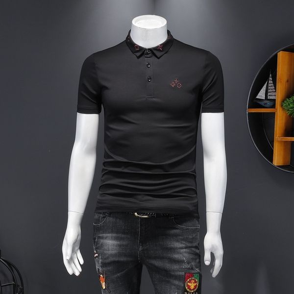 fashion t shirts men's short sleeve polo shirt lapel mercerized cotton 2021 summer embroidery trendy, White;black
fashion t shirts men's short sleeve polo shirt lapel mercerized cotton 2021 summer embroidery trendy, White;black