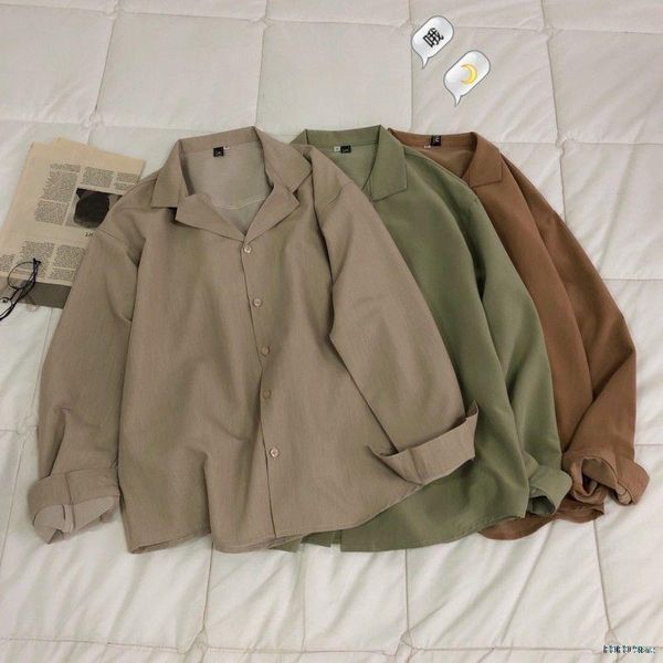 men's casual shirts 2021 suit collar 6-color coats long sleeve loose hawaiian shirt camisa masculina streetwear fashion social -2xl, White;black
men's casual shirts 2021 suit collar 6-color coats long sleeve loose hawaiian shirt camisa masculina streetwear fashion social -2xl, White;black