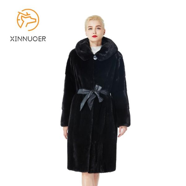 women's fur & faux mink coat, natural fur, long section with leather belt, warm in winter, luxurious and generous, Black
women's fur & faux mink coat, natural fur, long section with leather belt, warm in winter, luxurious and generous, Black