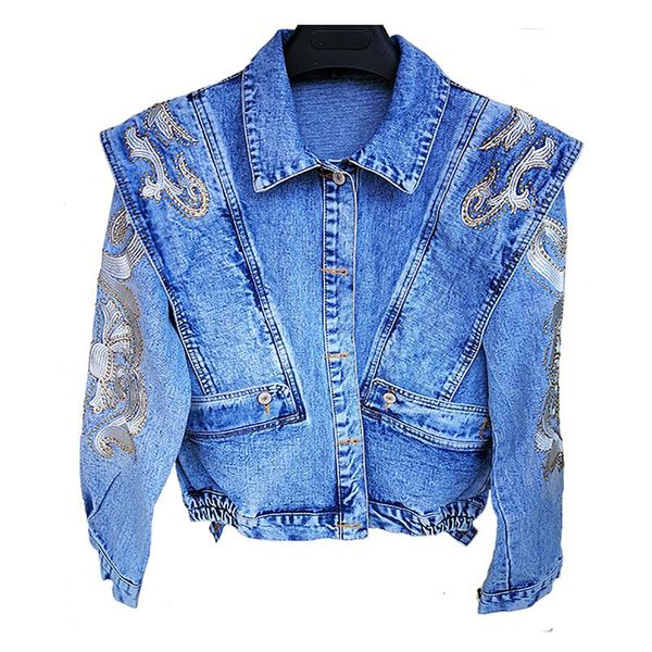 Women's Jackets INS Trend Women Denim Jacket Floral Embroidery Spring Tops Fashion Girls Street Snap Diamonds Pockets Nice Jean Coat Mujer, Black;brown
Women's Jackets INS Trend Women Denim Jacket Floral Embroidery Spring Tops Fashion Girls Street Snap Diamonds Pockets Nice Jean Coat Mujer, Black;brown