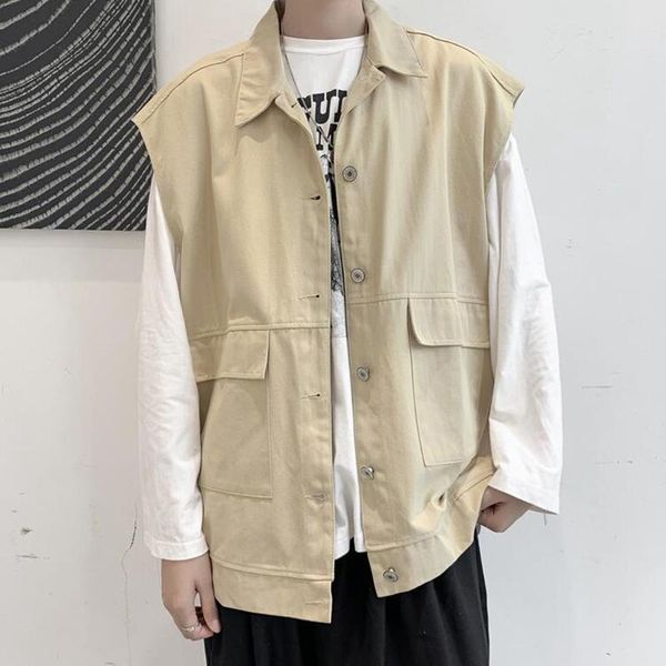 men's vests fashion denim vest jacket with loose korean retro style, Black;white
men's vests fashion denim vest jacket with loose korean retro style, Black;white