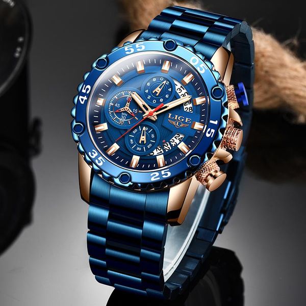 wristwatches 2021 watch men fashion blue all steel big dial mens watches calendar waterproof sport quartz clock, Slivery;brown
wristwatches 2021 watch men fashion blue all steel big dial mens watches calendar waterproof sport quartz clock, Slivery;brown