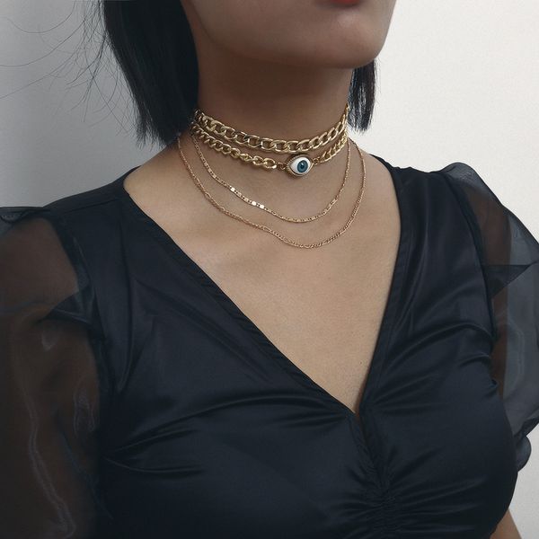 creative blue eye simulation multilayer chains necklace french retro baroque alloy light luxury wall decoration clavicle chain design neck j, Silver
creative blue eye simulation multilayer chains necklace french retro baroque alloy light luxury wall decoration clavicle chain design neck j, Silver
