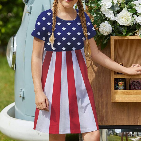 flag pattern girls dress short-sleeved printed dress children's casual dress a-line skirt length over the knee simple, elegant and colo, Red;yellow
flag pattern girls dress short-sleeved printed dress children's casual dress a-line skirt length over the knee simple, elegant and colo, Red;yellow